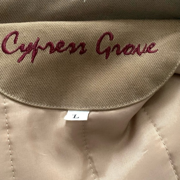 CYPRESS GROVE Short Oversized Trench Coat, Bomber Jacket Silk Gaberdine, tan - Picture 10 of 10